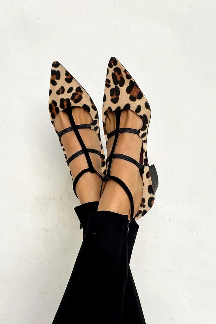 Harper | Leopard Strap Ballet Heels