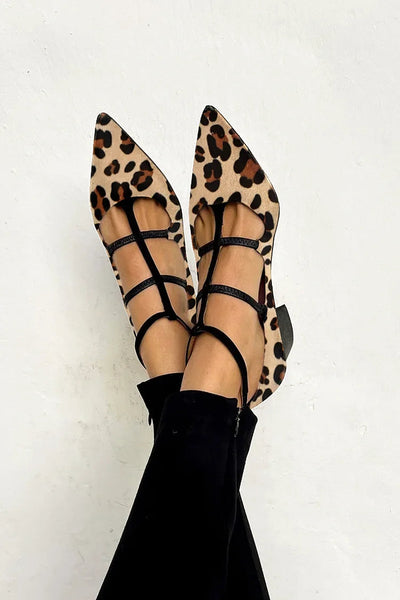 Harper | Leopard Strap Ballet Heels