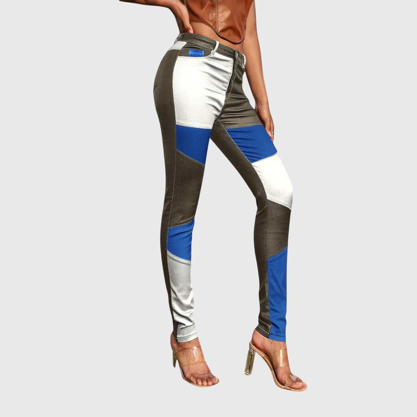 Calliope | Tube Pants with Color Block Pattern