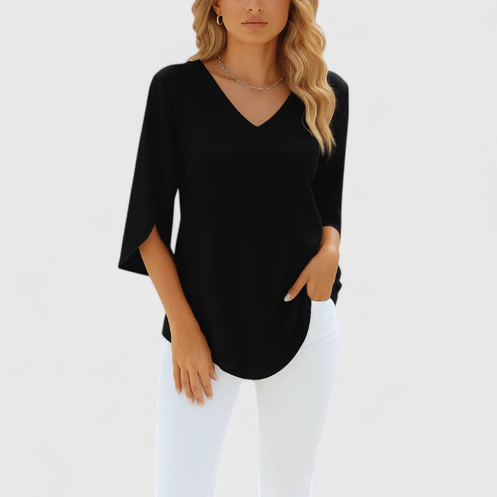 Violetta | Sophisticated V|Neck Blouse
