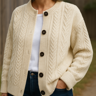 Linda | Cable Knit Cardigan