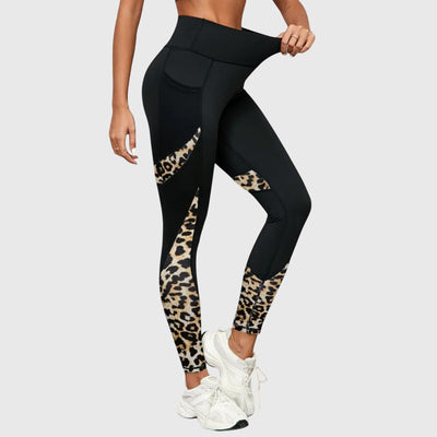 High|Waisted Leopard Print Training Pants