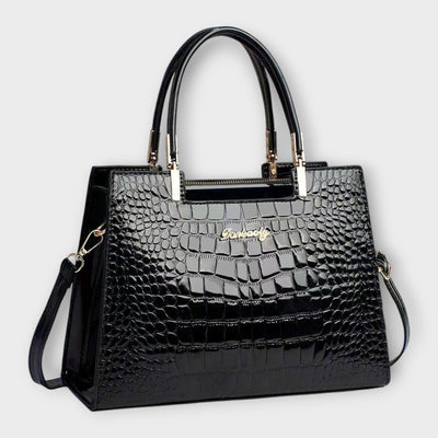 Olivia | Glossy Crocodile Pattern Handbag