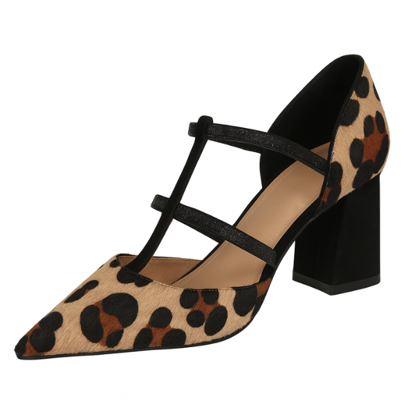 Harper | Leopard Strap Ballet Heels