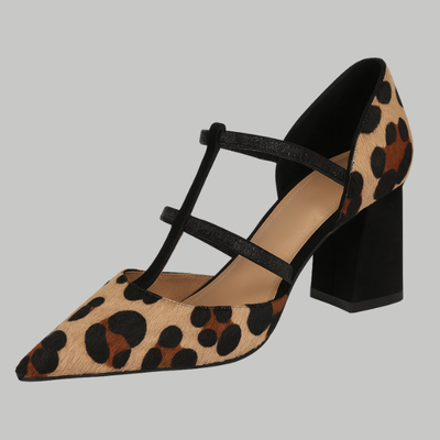 Maria | Pointed Toe Leopard Print Heels