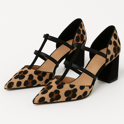 Harper | Leopard Strap Ballet Heels