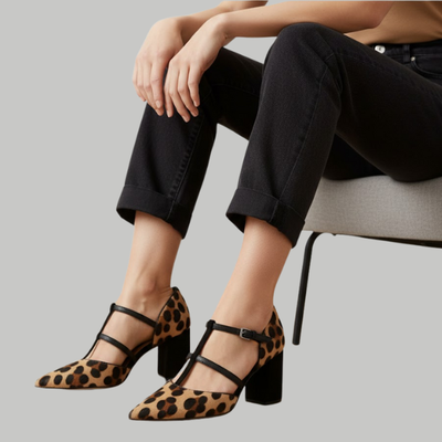 Maria | Pointed Toe Leopard Print Heels