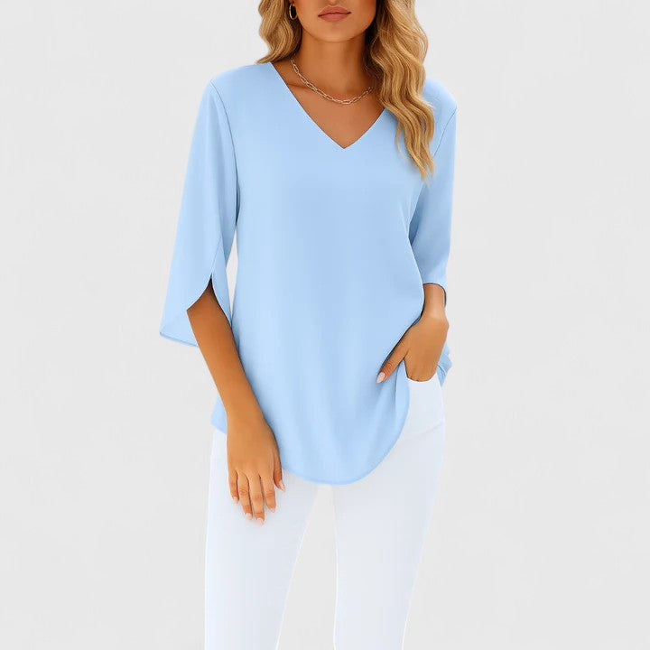 Violetta | Sophisticated V|Neck Blouse