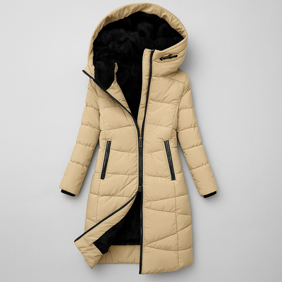Florentina Long Quilted Hooded Coat