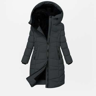 Florentina Long Quilted Hooded Coat