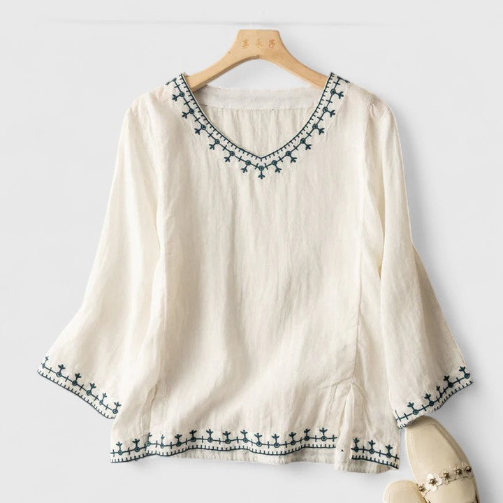 Taysia | Elegant V|Neck Blouse