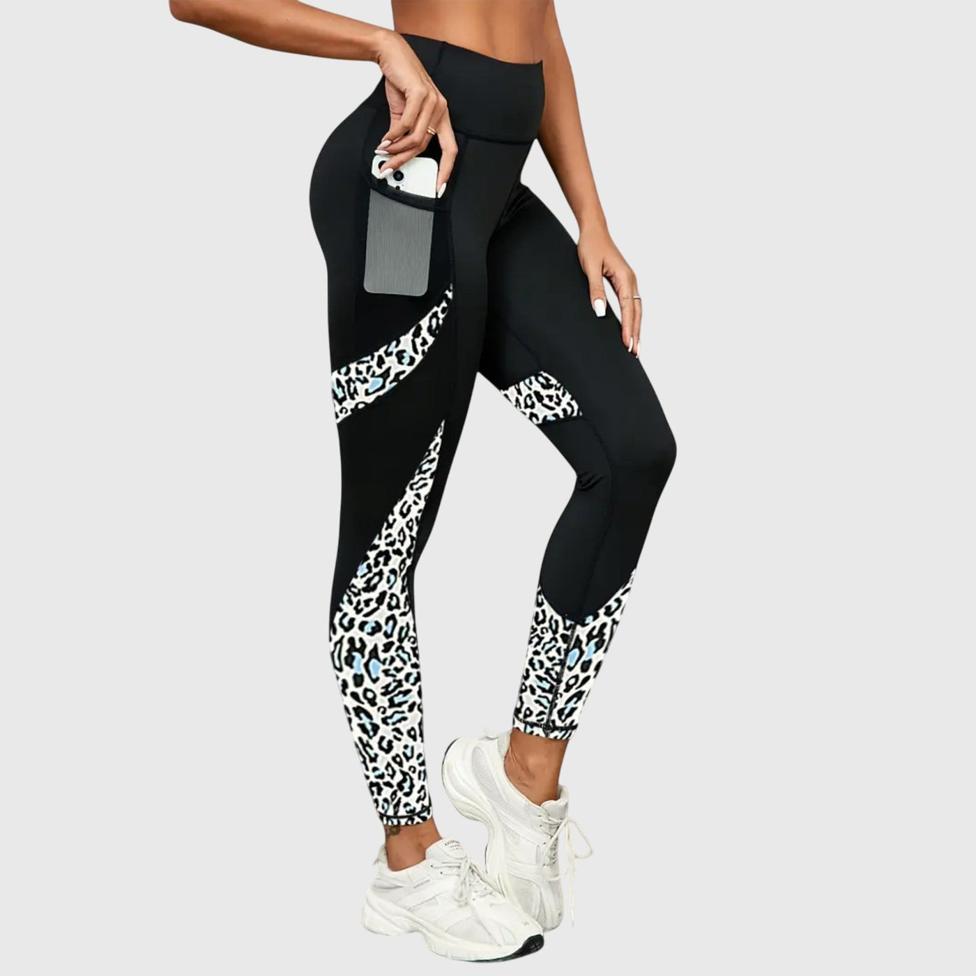 High|Waisted Leopard Print Training Pants
