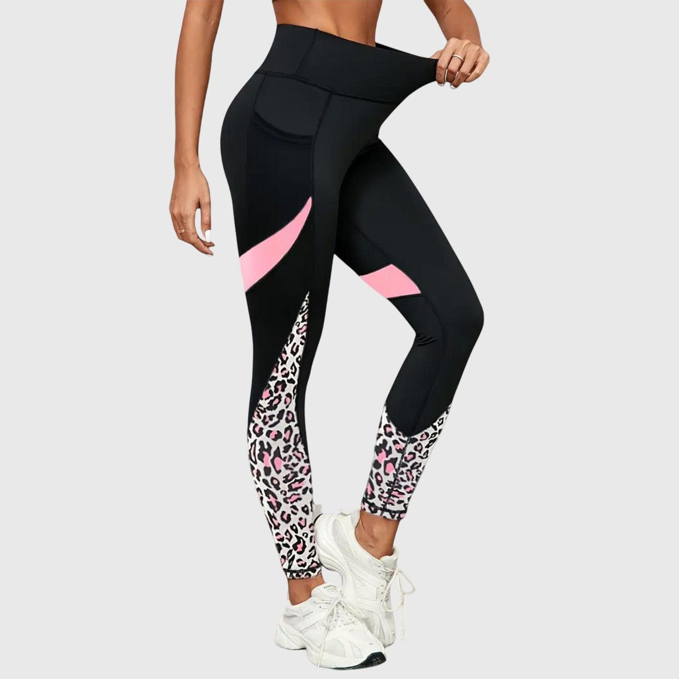 High|Waisted Leopard Print Training Pants