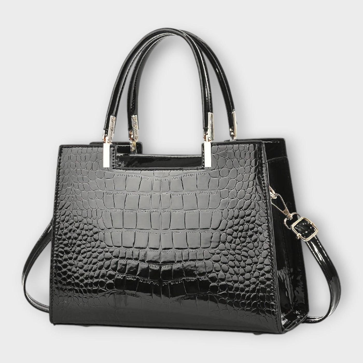 Olivia | Glossy Crocodile Pattern Handbag