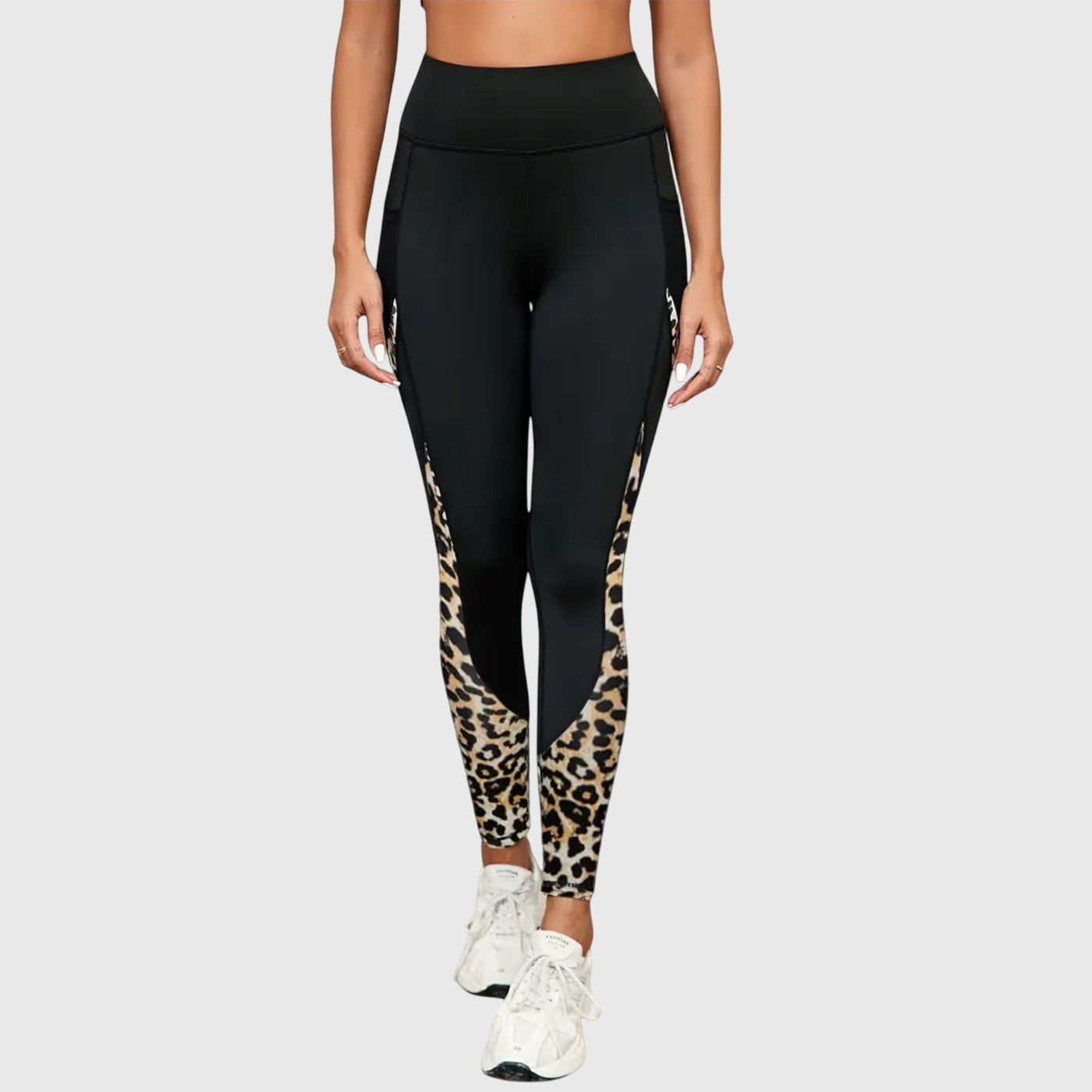 High|Waisted Leopard Print Training Pants