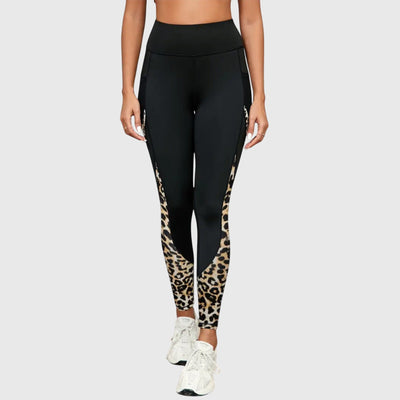 High|Waisted Leopard Print Training Pants