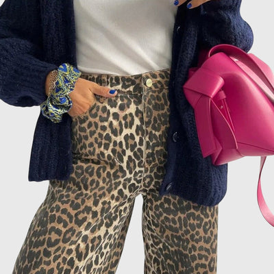 Chandra | Vintage Jeans with Leopard Print