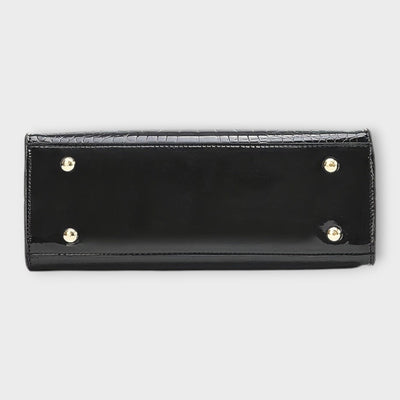 Olivia | Glossy Crocodile Pattern Handbag