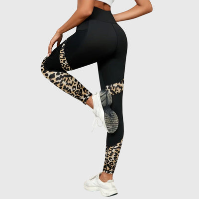 High|Waisted Leopard Print Training Pants